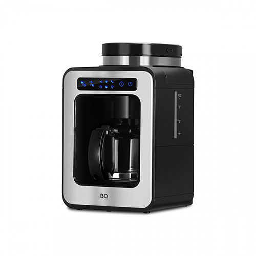 Кофеварка капельная BQ CM7000, 600 Вт, кофе молотый / зерновой, 600 мл/600 мл, дисплей, черный/серебристый