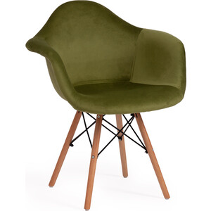 Кресло TetChair Secret De Maison cindy soft (Eames) (mod. 101) дерево береза/металл/мягкое сиденье/ткань зеленый (HLR 54)/натуральный