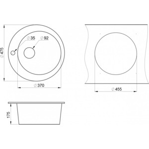 Кухонная мойка и смеситель Granula GR-4801 шварц, Grohe BauEdge 31367001