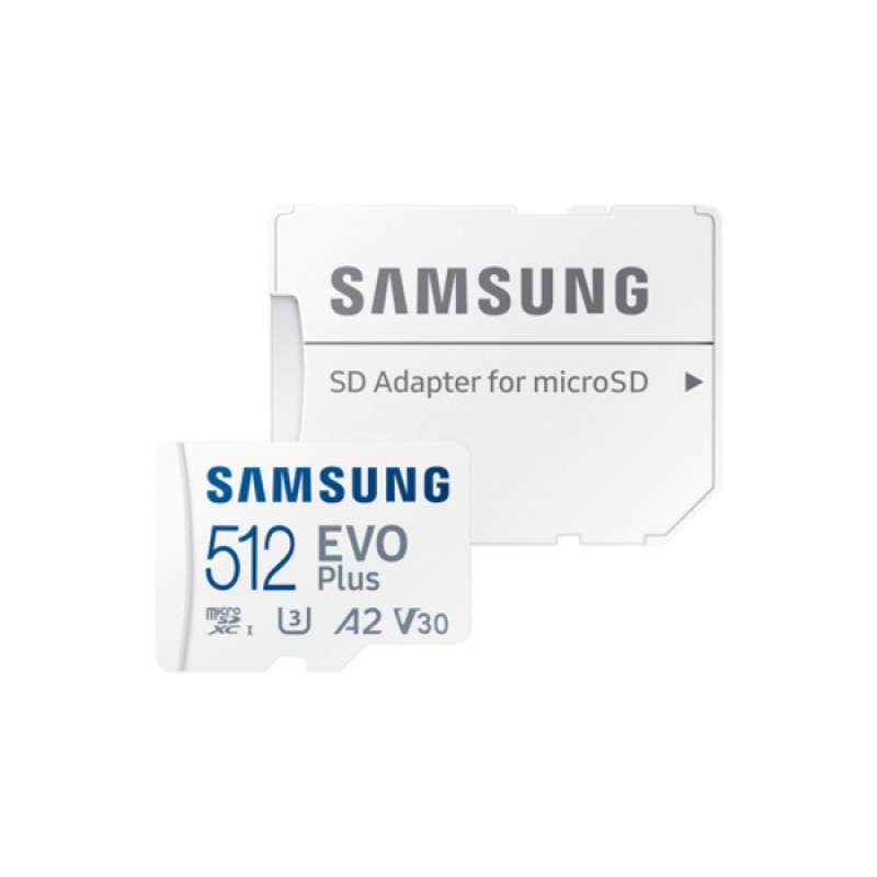 Карта памяти 512Gb - Samsung EVO Plus Micro Secure Digital XC UHS-I U3 MB-MC512SA/EU с переходником под SD