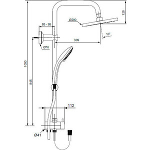 Душевой гарнитур Ideal Standard IdealRain Eco с верхним душем (A6281AA)