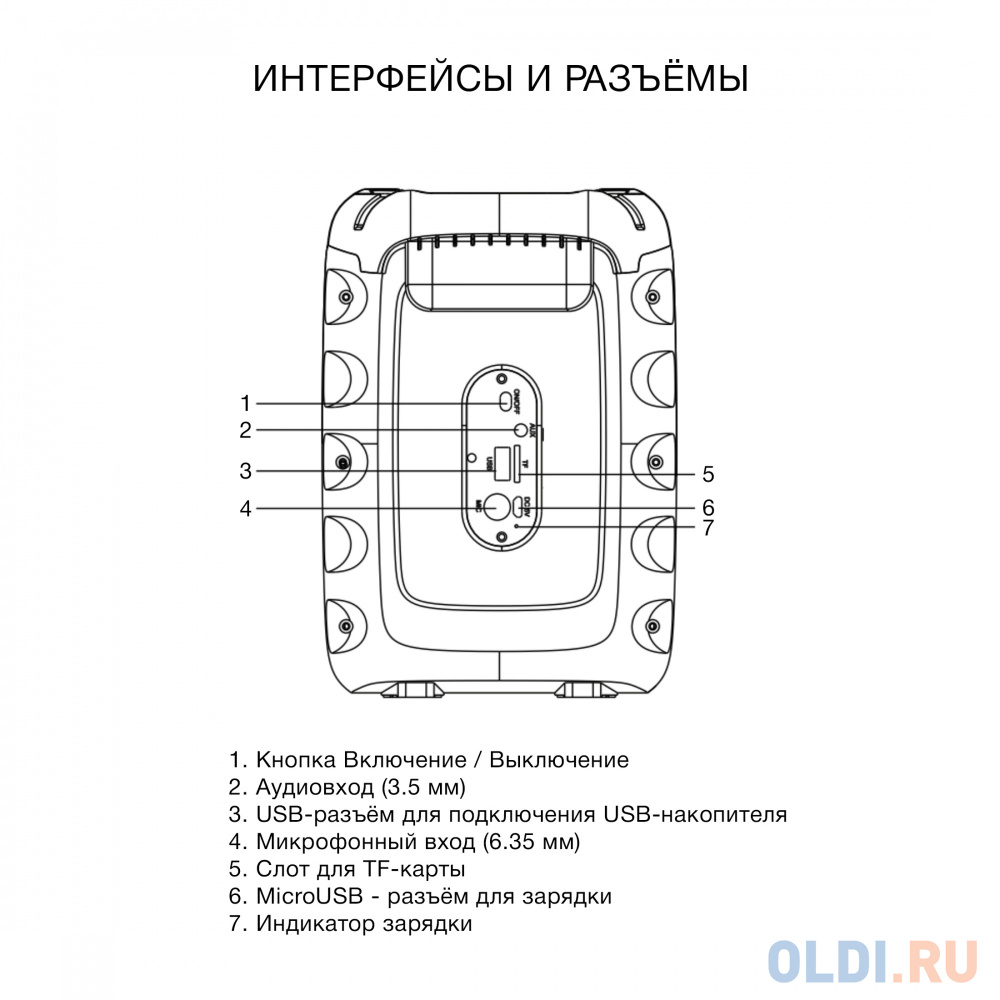 Колонка портативная Hyundai H-PS1006, 30Вт, черный