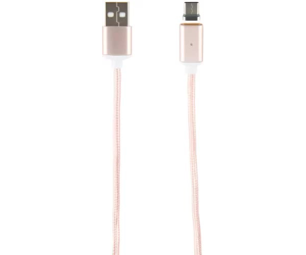 Дата-кабель Магнитный Red Line USB - Type-C, нейлоновая оплетка, розовый УТ000012855