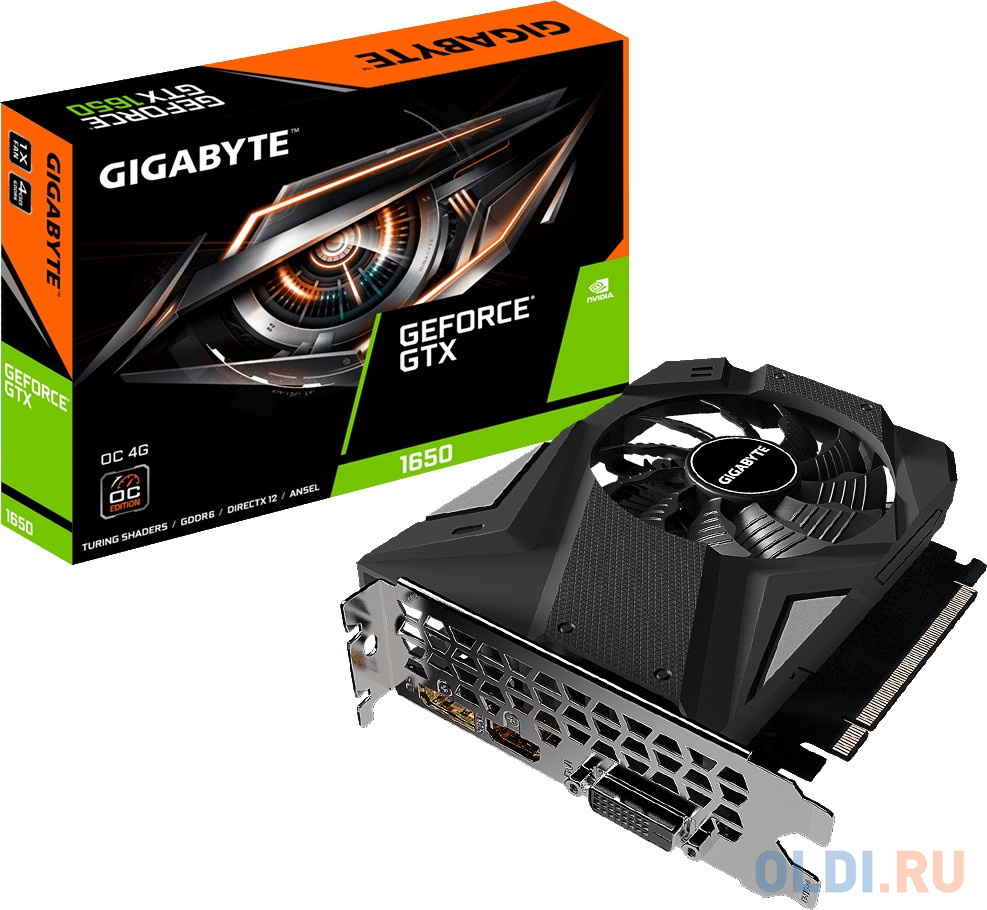 Видеокарта Gigabyte PCI-E nVidia GeForce GTX 1650 4gb OC (128bit/GDDR6/DVI/HDMI/DP/RTL) (GV-N1656OC-4GD 4.0)