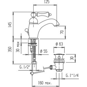 Смеситель для раковины Cezares Margot (MARGOT-LSM1-01-M)