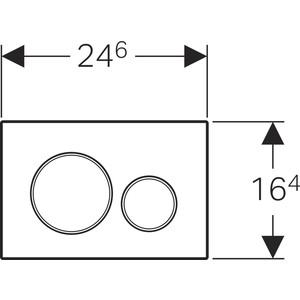 Кнопка смыва Geberit Sigma 20 хром, декоративные кольца матовый хром (115.882.KH.1)