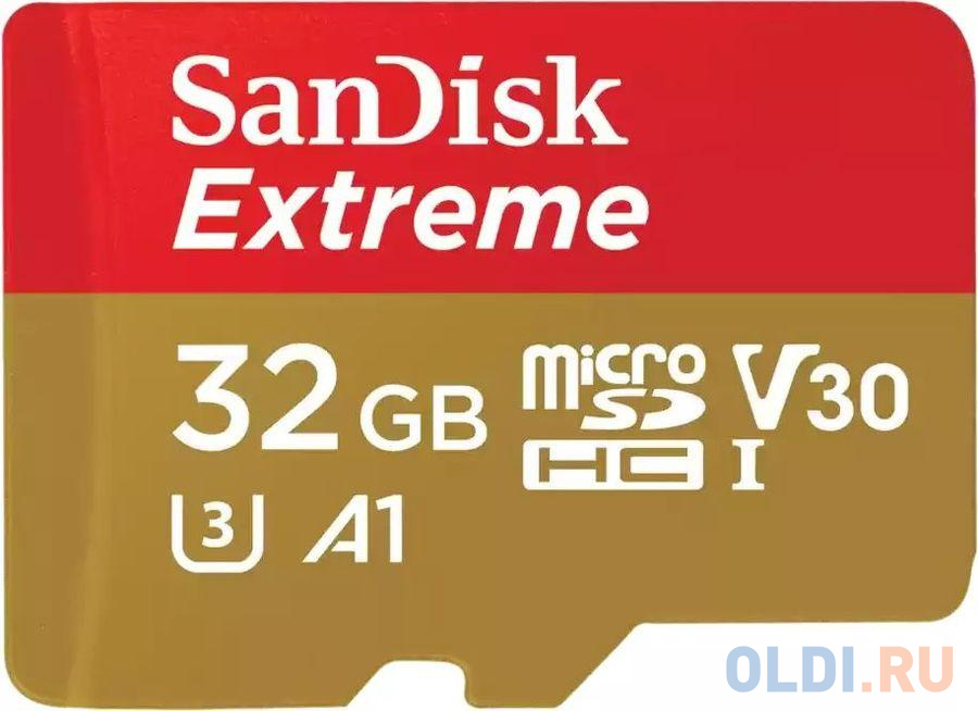 Флеш карта microSD 32GB SanDisk microSDXC Class 10 UHS-I A1 C10 V30 U3 Extreme 100MB/s SDSQXAF-032G-GN6MN