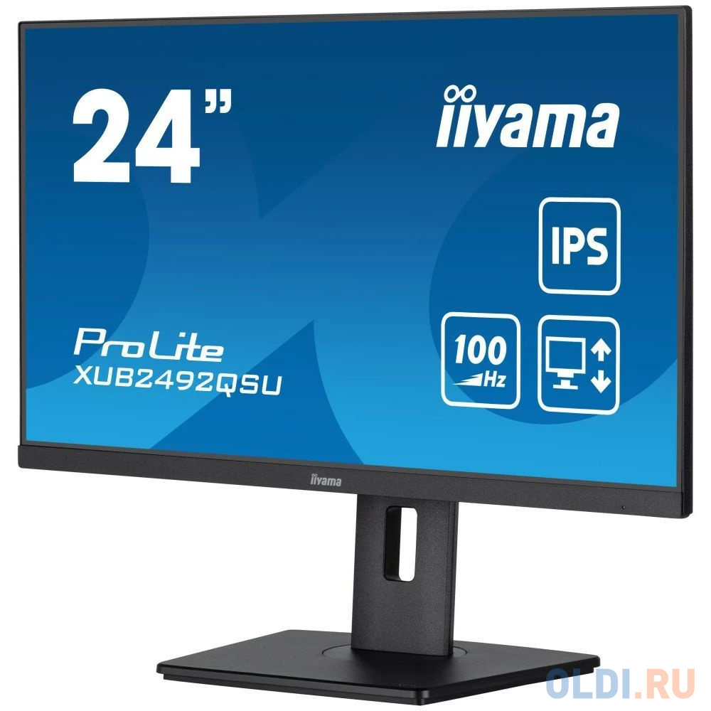 LCD Iiyama 23.8'' XUB2492QSU-B1 {IPS 2560x1440 100Hz 0.5ms 178/178 300cd 1000:1 8bit HDMI2.0 DisplayPort1.2 3xUSB3.2 USB-C(PD 15W) HAS Pivot