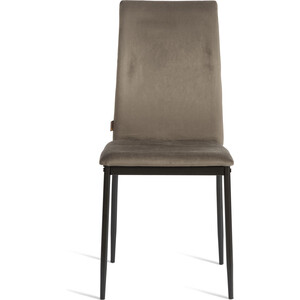 Стул TetChair CAPRI (mod. BC565-DC), металл, флок, 43 х 53 х 92 см, Dark grey (темно-серый) HLR24 / черный в Москвe