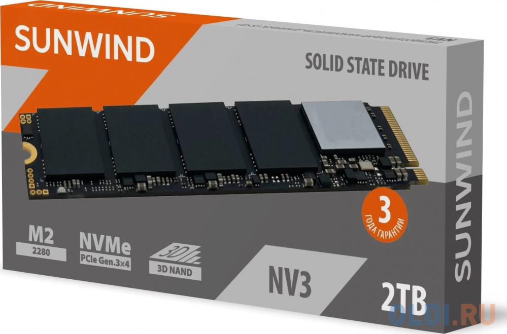 Накопитель SSD SunWind PCIe 3.0 x4 2TB SWSSD002TN3 NV3 M.2 2280 в Москвe