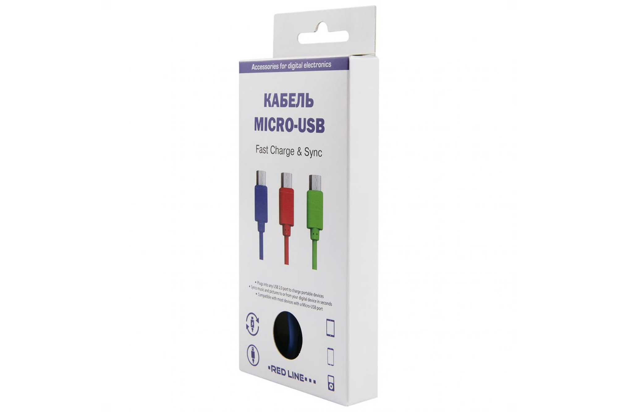 Дата-кабель Red Line USB - micro USB, синий УТ000009490 в Москвe