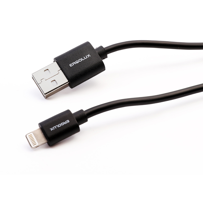 Аксессуар Ergolux USB - Lightning 3А 1.2m Black ELX-CDC03-C02