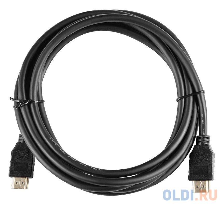 Кабель HDMI 3м Бюрократ BHP-HDMI-2.1-3 круглый черный