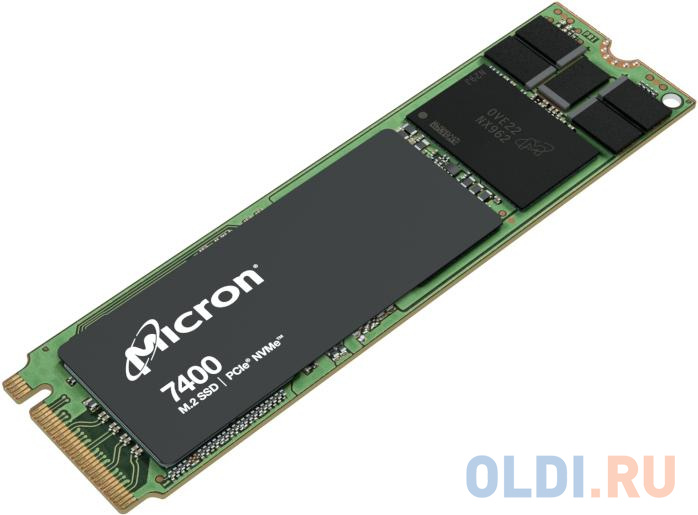 Micron 7400 PRO, 1920GB, SSD, M.2(22110), NVMe, PCIe 4.0 x4, 3D TLC, R/W 4400/2000MB/s, IOPs 420 000/85 000, 3500TBW, DWPD 1 (5 лет)