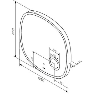 Зеркало Am.Pm Func 65х65 подсветка, ИК-сенсор (M8FMOX0653SA)