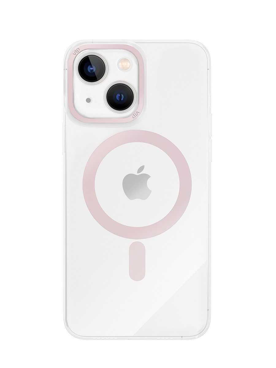 Чехол защитный VLP Line case with MagSafe для iPhone 14 Plus, розовый