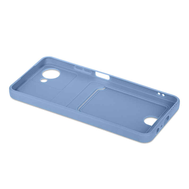 Чехол DF для Realme C30 Silicone с отделением для карты Gray-Blue rmCardCase-01 в Москвe