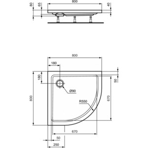 Душевой поддон Ideal Standard Hotline 80х80 (K277901)