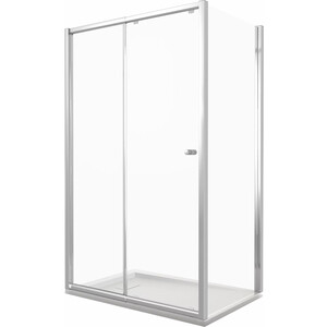 Душевой уголок Good Door Lira WTW+SP 100x90 с поддоном, прозрачный, хром