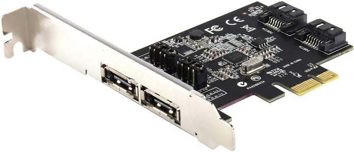 Контроллер SATA ST-Lab A-480, внешние порты: 2x eSATA, внутренние порты: SATA, PCI-E, Retail (A480)