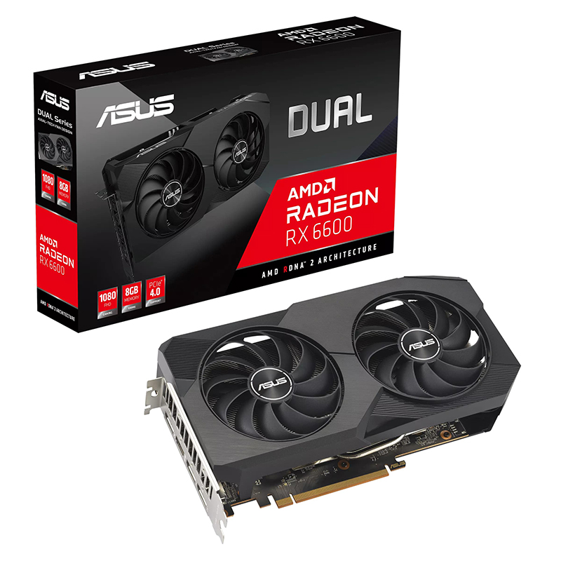 Видеокарта ASUS Dual Radeon RX 6600 V2 8GB 2044MHz PCI-E 4.0 8192Mb 14000Mhz 128-bit 3xDP HDMI DUAL-RX6600-8G-V2 в Москвe