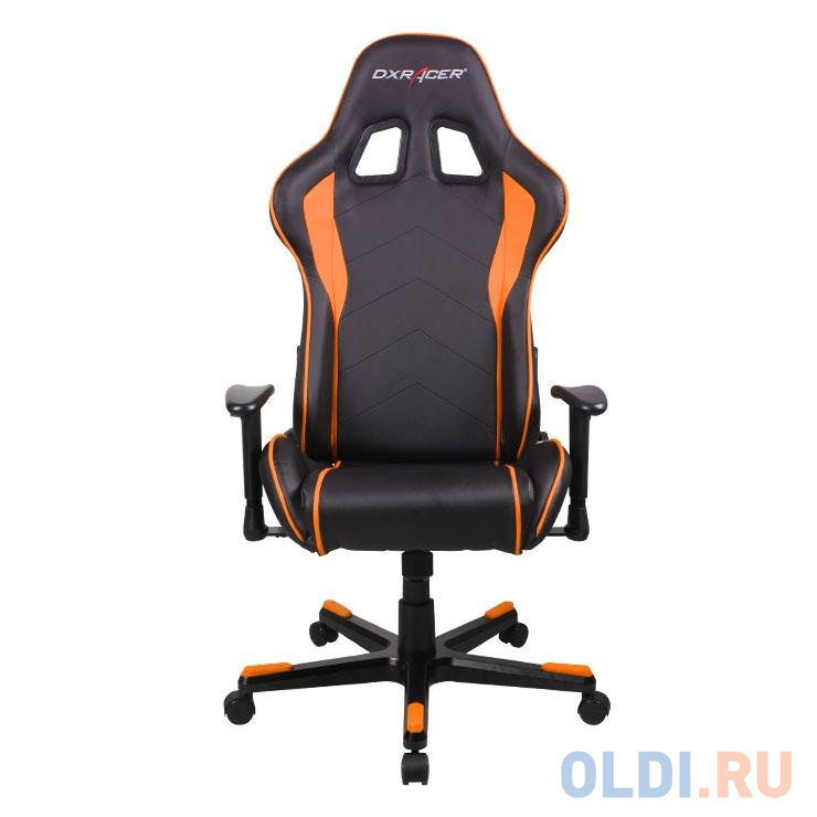 Игровое кресло DXRacer  Formula чёрно-оранжевое (OH/FE08/NO, экокожа, регулируемый угол наклона)