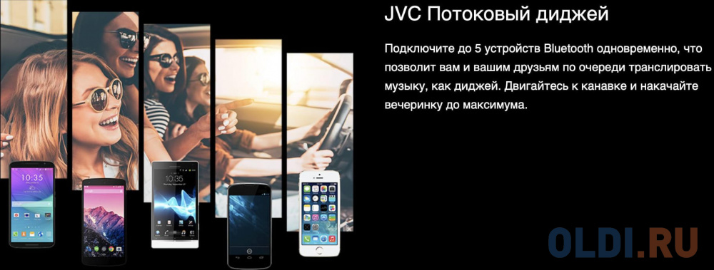 Автомагнитола JVC KD-T952BT 1DIN 4x50Вт v4.2 AUX 3