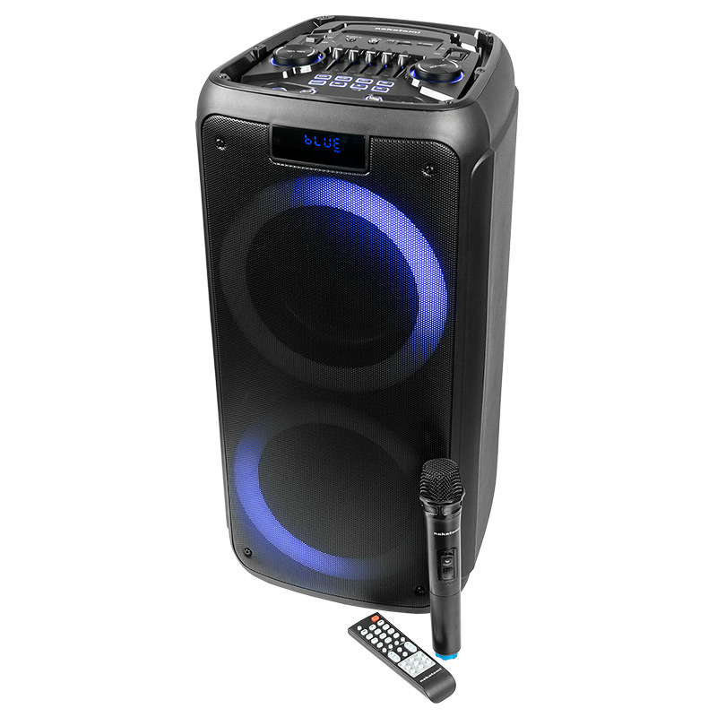 Портативная акустика NAKATOMI GS-50, 90 Вт, FM, AUX, USB, microSD, Bluetooth, подсветка, черный (GS-50)
