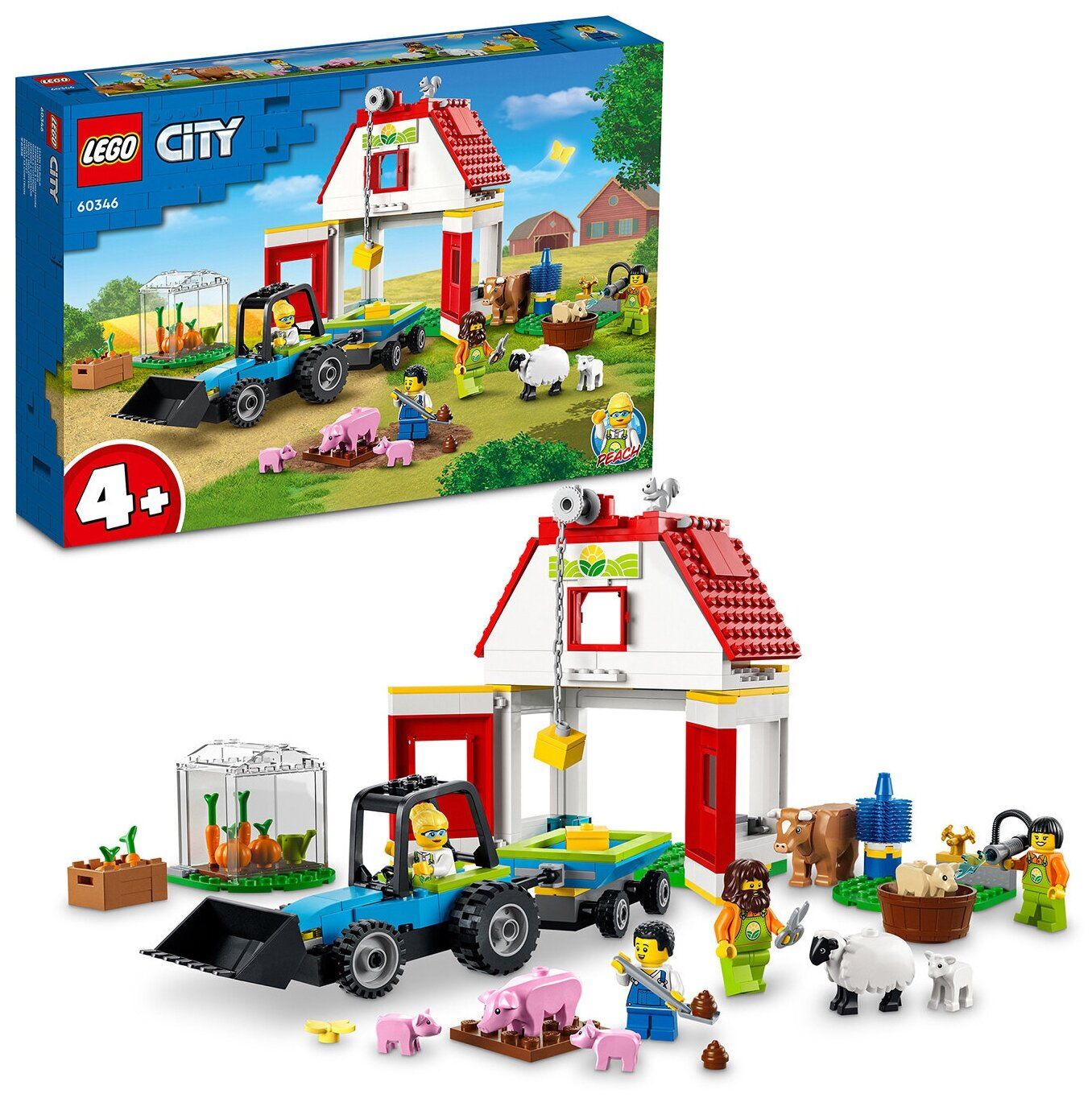 Конструктор LEGO City "Ферма и амбар с животными" 60346 в Москвe