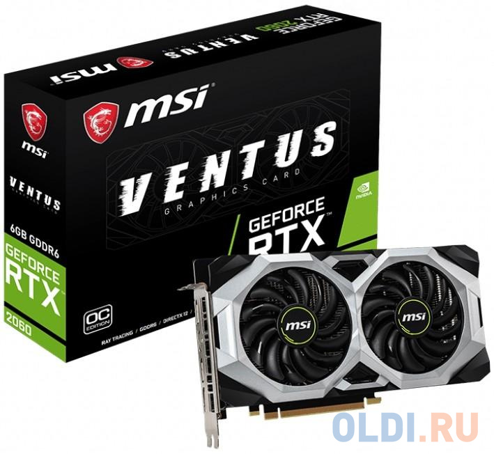 Видеокарта MSI nVidia GeForce RTX 2060 VENTUS GP OC 6144Mb