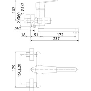 Смеситель для ванны Milardo Helic с ручным душем, хром (HELSB02M02)