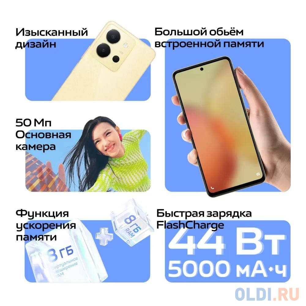 Смартфон vivo Y36 8/128Gb,  черный в Москвe