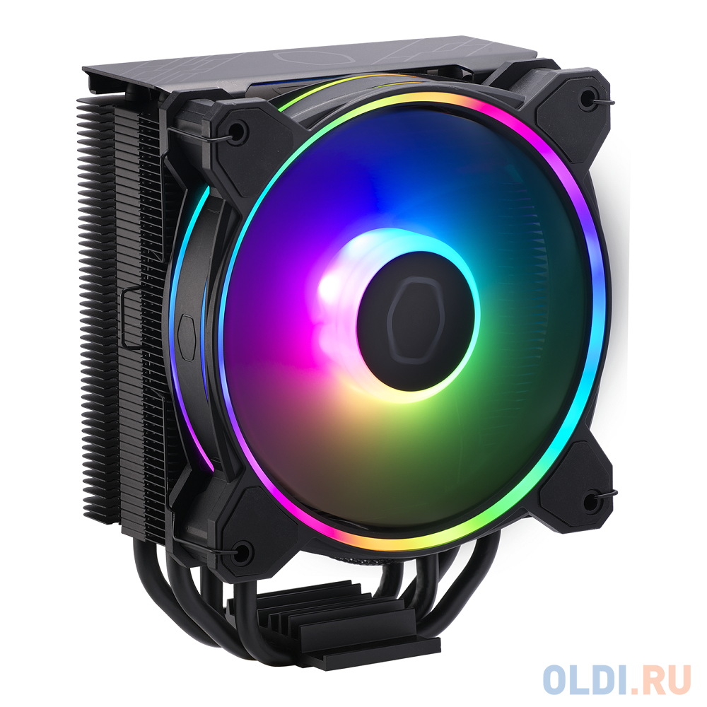 Кулер для процессора/ Cooler Master Hyper 212 Halo Black (150W, 4-pin, 154mm, tower, Al/Cu, fans: 1x120mm/51.88CFM/27dBA/2050rpm, Black, 1700/1200/115