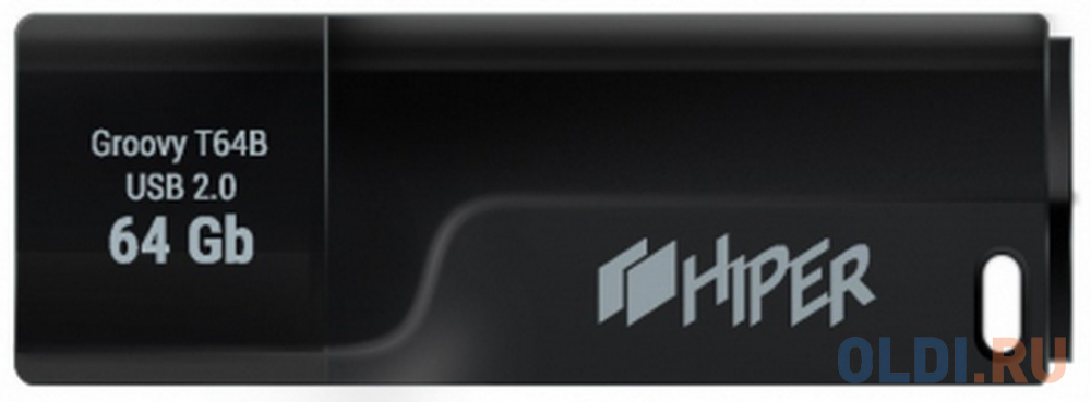 Флэш-драйв 64GB USB 2.0, Groovy T,пластик, цвет черный, Hiper