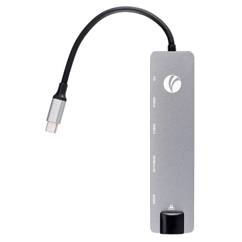 Хаб USB VCOM Type-C - HDMI+USB3.0+USB2.0+RJ45+TF+CD+PD CU4351