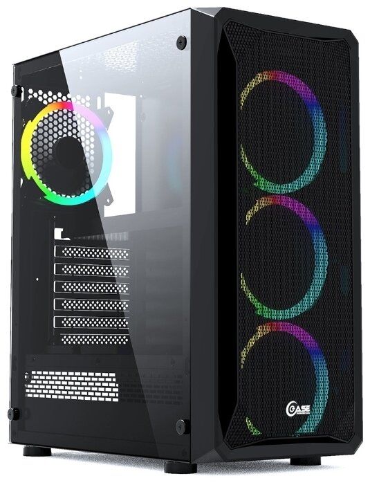 Корпус Powercase Mistral Z4 Mesh RGB Tempered Glass (CMIZB-R4) Black