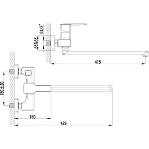 Смеситель для ванны Lemark Basis (LM3617C)