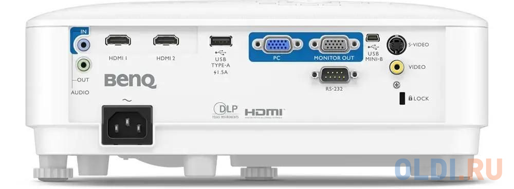 BenQ Projector MW560 1280х800 WUXGA DLP 4000AL, 20000:1, 16:9, TR 1,55-1,7, zoom 1.1x, 10Wx1, VGA, D-Sub, HDMIx2,USB, WHITE, 2.3 kg