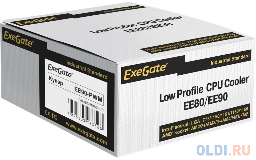 Exegate EX286150RUS Кулер ExeGate EE90-PWM (Al, LGA775/1150/1151/1155/1156/1200/AM2/AM2+/AM3/AM3+/AM4/FM1/FM2/754/939/940, TDP 75W, Fan 90mm, PWM, 800 в Москвe