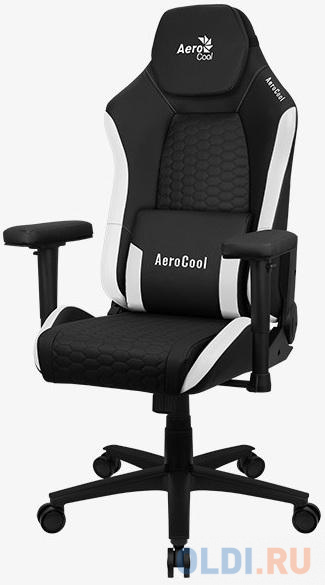 Кресло для геймеров Aerocool CROWN Leatherette Black White чёрный белый