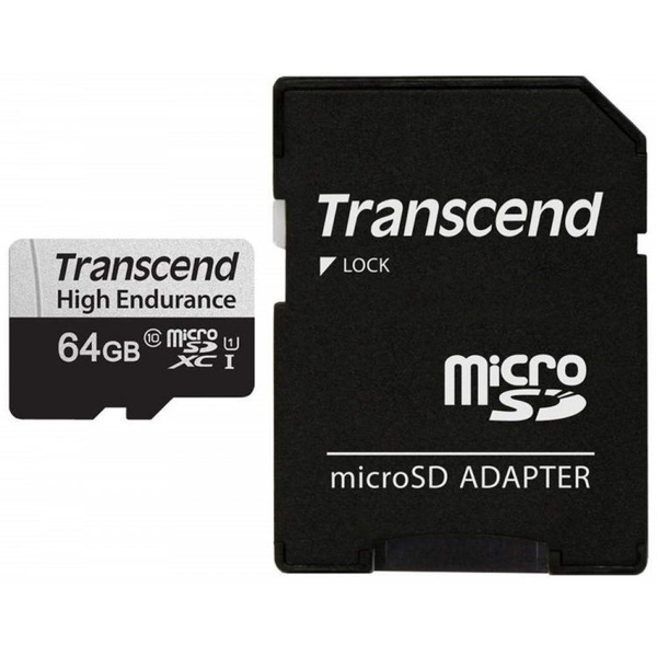 Карта памяти Transcend microSD 64GB (TS64GUSD350V) w/ adapter