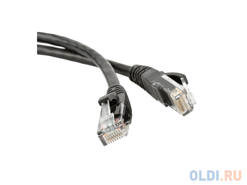 Патч-корд UTP 5E категории 1м Hyperline PC-LPM-UTP-RJ45-RJ45-C5e-1M-LSZH-BK черный