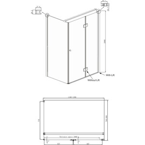 Душевой уголок Ambassador Diamond 120x80 правый, прозрачный, хром (12011107R)