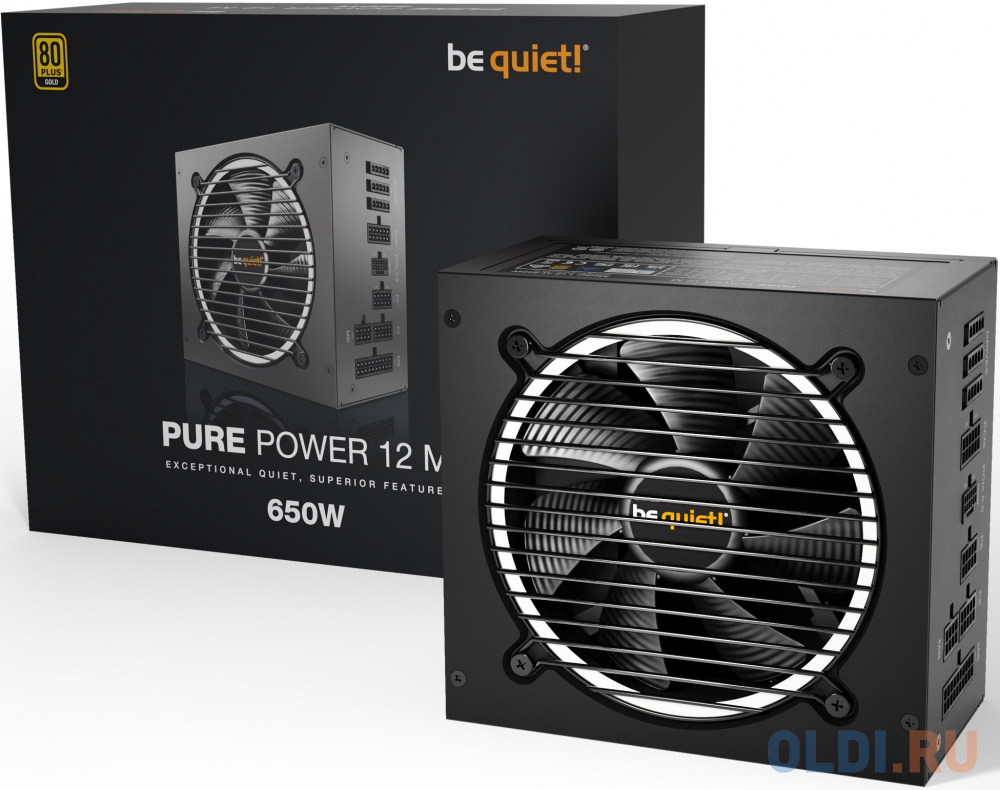 be quiet! Pure Power 12 M 650W / ATX 3.0, 80 PLUS Gold, LLC+SR+DC-DC, 120mm fan, semi-modular / BN342 в Москвe