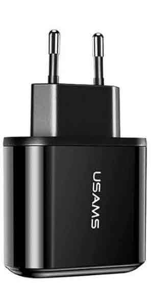 Сетевое зарядное устройство USAMS - US-CC085 T23 USB QC3.0+PD3.0 18W черный (CC85TC01)