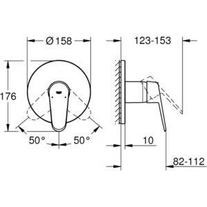 Смеситель для душа Grohe Eurodisc Cosmopolitan с механизмом (24055002, 35600000) в Москвe