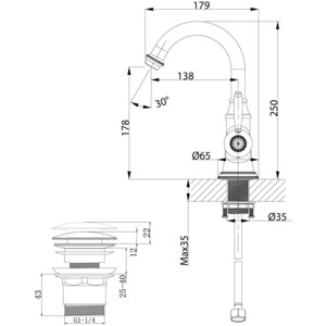 Смеситель для раковины Lemark Spark (LM6707RG)