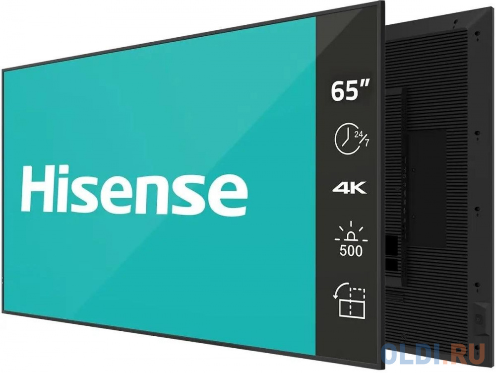 Панель Hisense 65" 65DM66D черный D-LED DID LED 8ms 16:9 HDMI матовая 1200:1 500cd 178гр/178гр 3840x2160 DP 4K USB 22кг