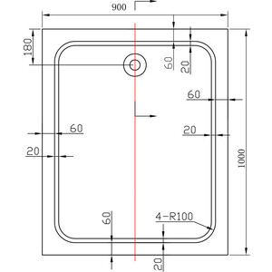 Душевой поддон Vincea VST-2AR 100х90 на каркасе, с сифоном (VST-2AR-9010)