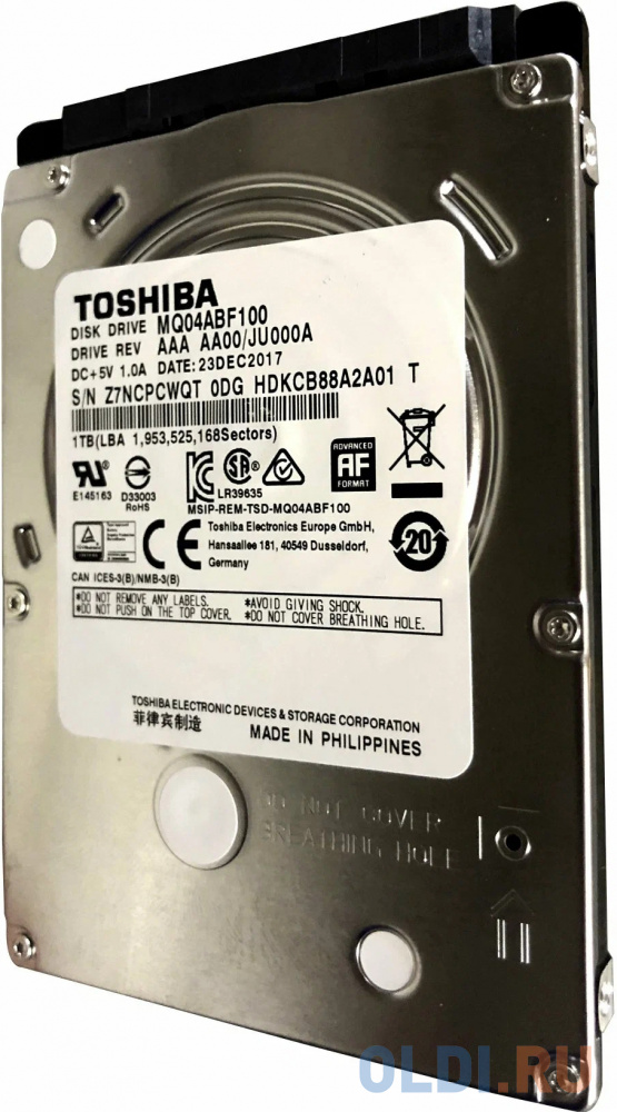 2.5&quot; 1TB Toshiba Mobile HDD MQ04ABF100 SATA 6Gb/s 128pin 5400RPM